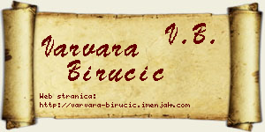 Varvara Birucić vizit kartica